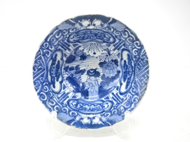 JAPANESE CERAMICS / BOWL / BLUE & WHITE (PORCELAIN) / FLOWER